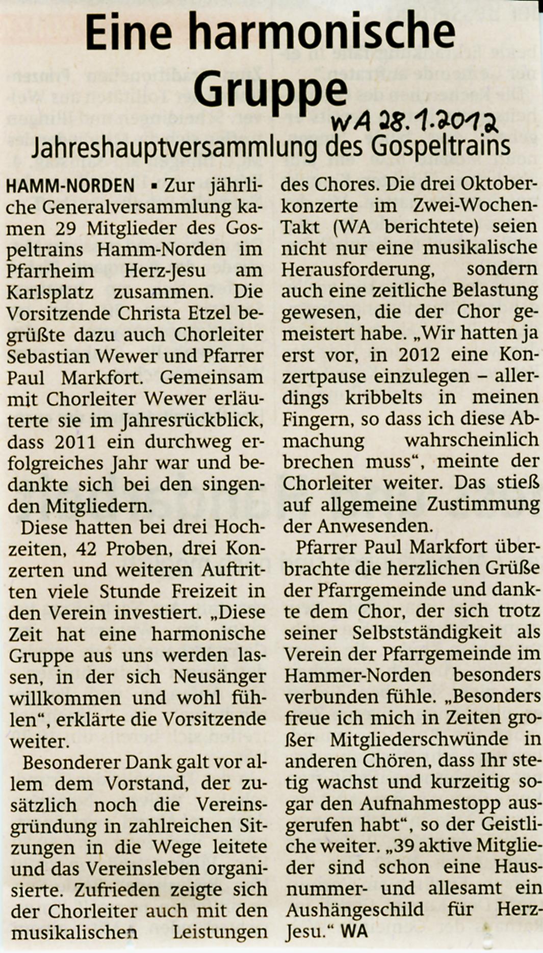 Quelle: Westfälischer Anzeiger, Hamm, 28.01.2012