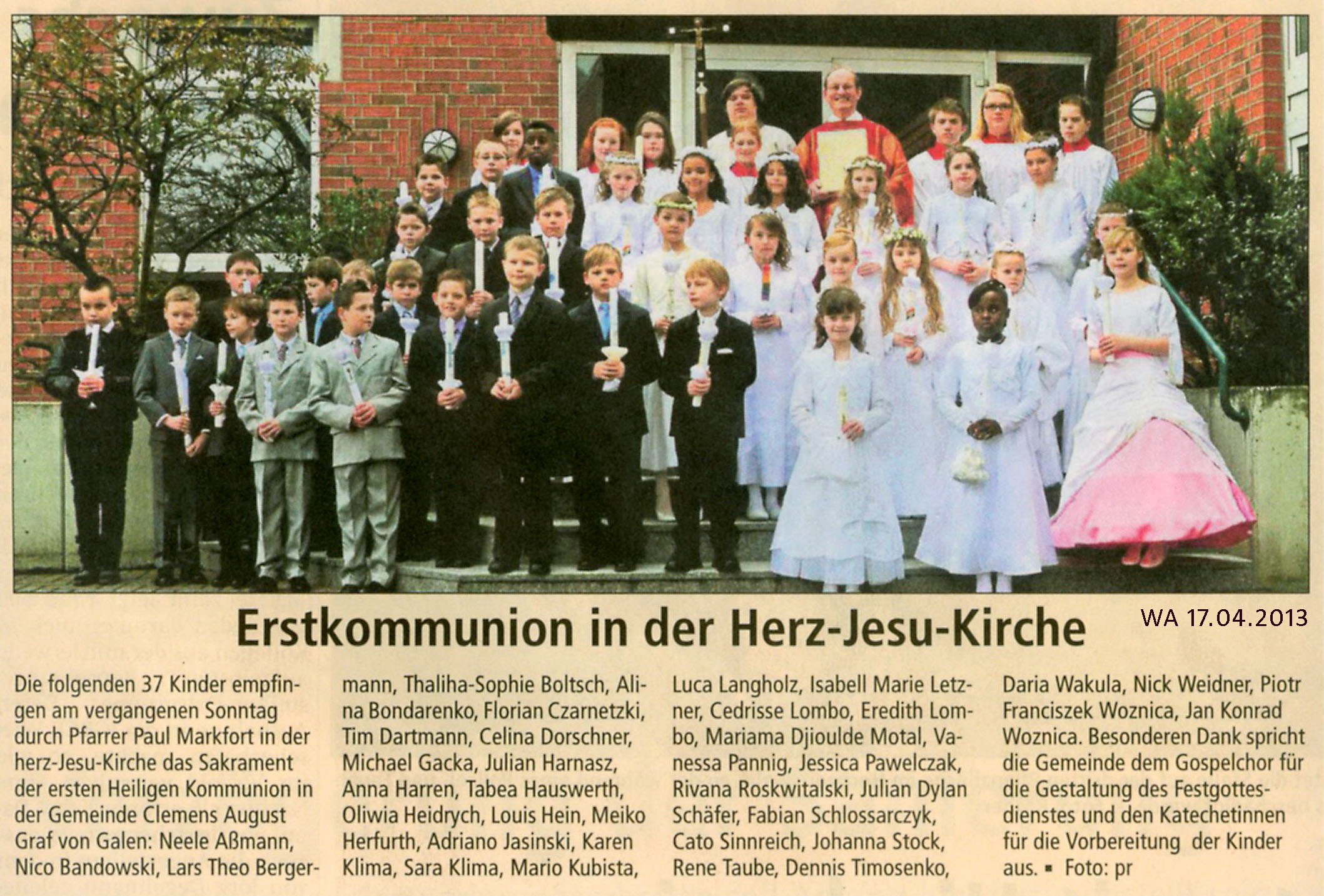 © Westfälischer Anzeiger 17.04.2013, Foto: privat