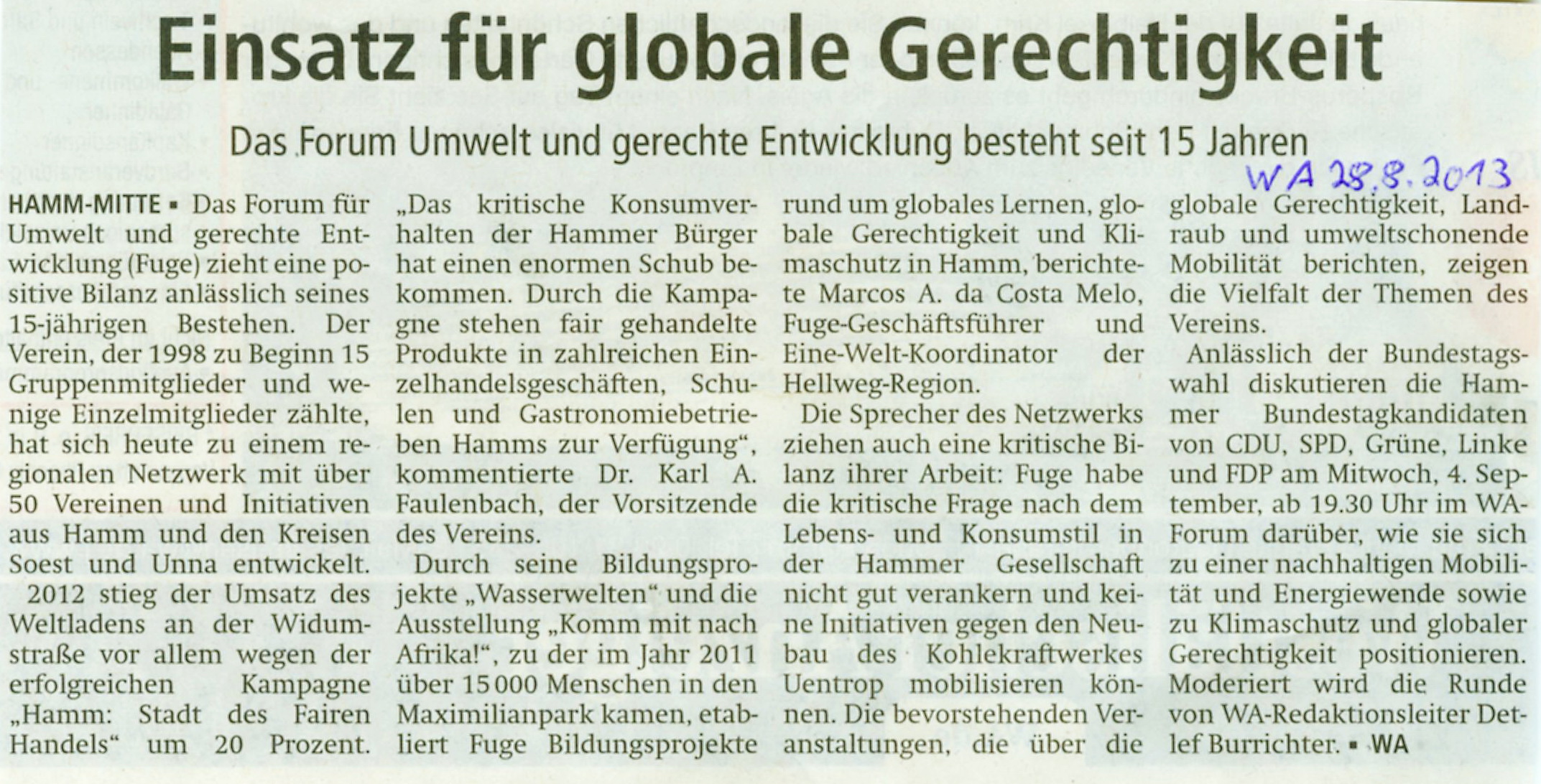 © Westfälischer Anzeiger, 28.08.2013, Hamm