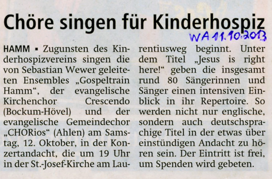 © Westfälischer Anzeiger, Hamm,11.10.2013